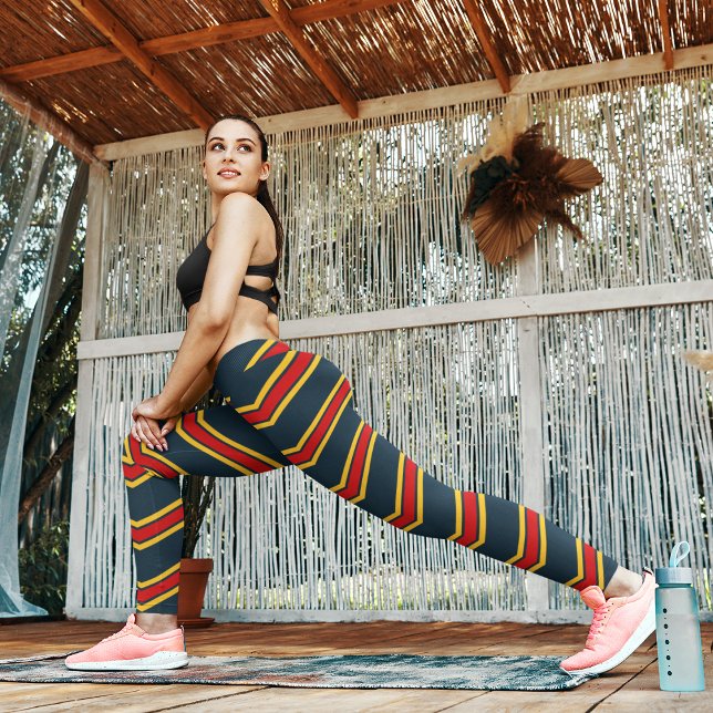 Leggings Chevrons réfléchissants jaune rouge (Créateur téléchargé)