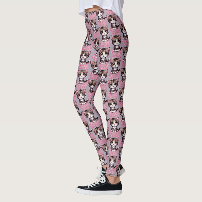 Leggings Chibi Kawaii Kitten Purr parfaitement adorable en  (Gauche)