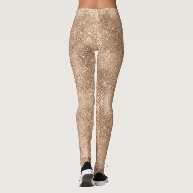 Leggings Chic Champagne Gold Sparkle Glitz Noël (Dos)