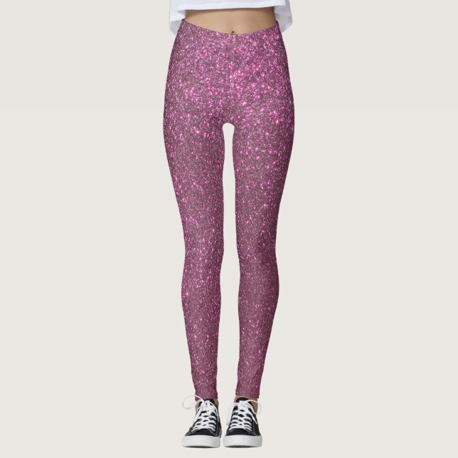 Leggings Chic Elegant Plum violet Parties scintillant mouss (Devant)