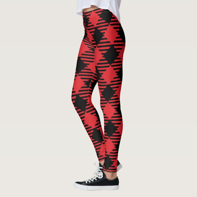 Leggings Chic élégant rouge vif Noël de la femme (Gauche)