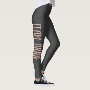 Leggings Chic Faux Rose Gold Team Bride Bachelorette Party