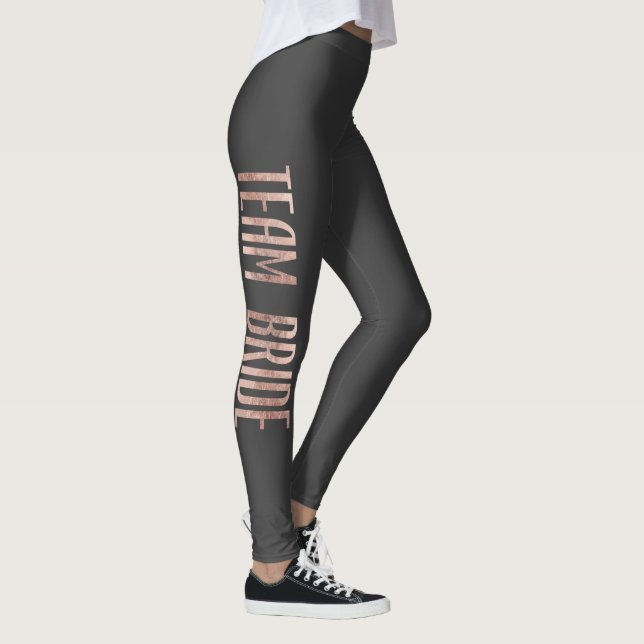 Leggings Chic Faux Rose Gold Team Bride Bachelorette Party (Droite)