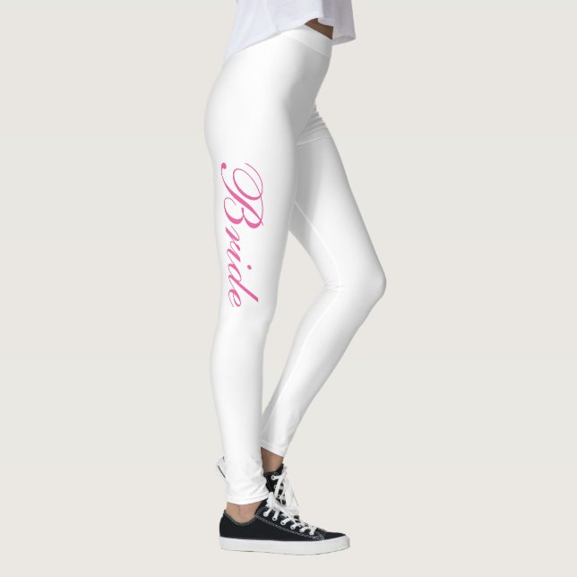 Leggings Chic fille simple rose Script Bride blanche (Droite)