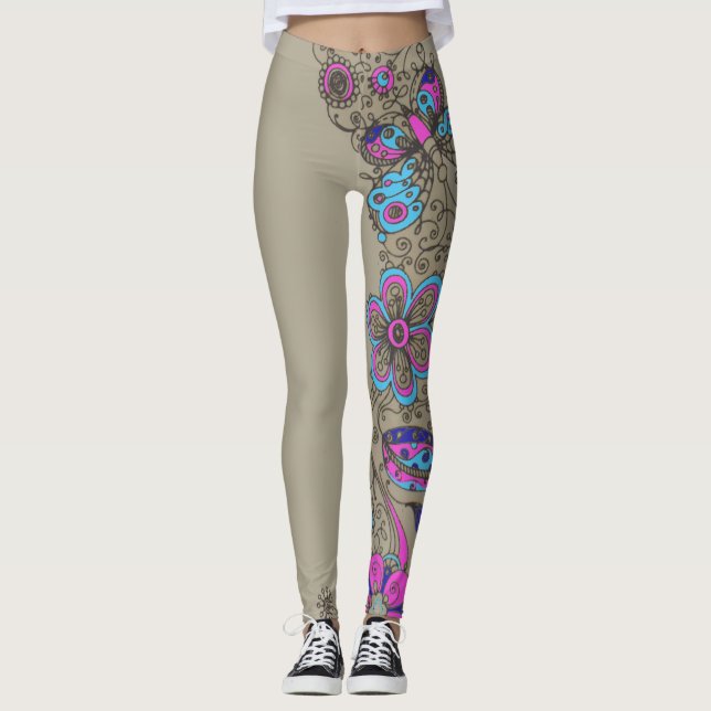 Leggings Chic - fleurs de guêtres/floral (Devant)