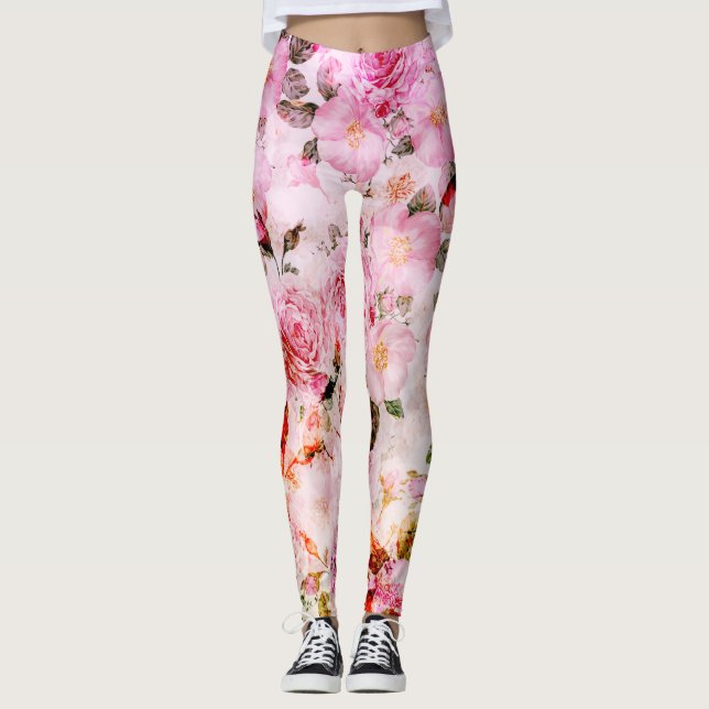 Leggings Chic Joli Push Pink Rose Floral (Devant)