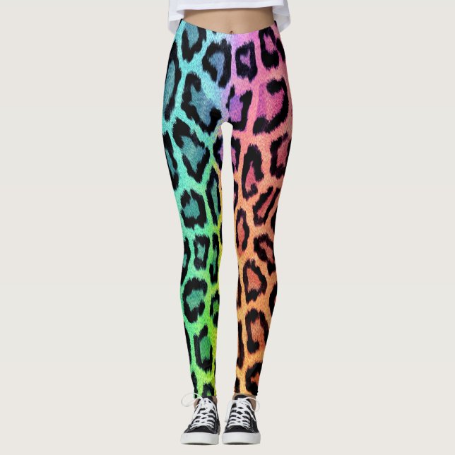 Leggings Chic Motif léopard coloré (Devant)