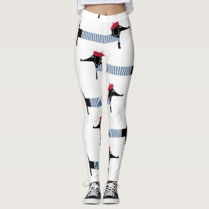 Leggings Chien à la française, motif de dessin animé.
