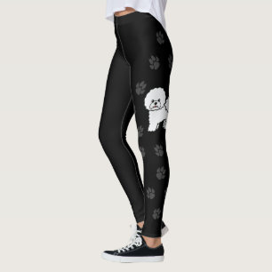 Leggings Chien Bichon Frise de Dessin Animé Mignon Avec Pat