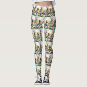 Leggings Chien Caniche Fête de Pâques avec Œufs de Pâques