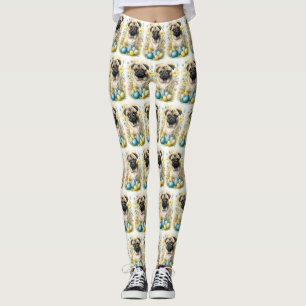 Leggings Chien Carlin avec œufs de Pâques Vacances