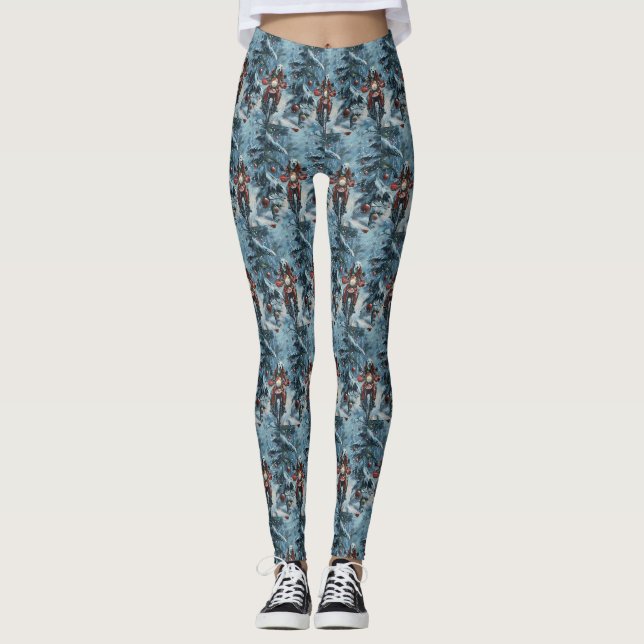 Leggings Chien dalmate équitation moto Noël (Devant)