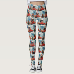 Leggings Chien de carlin dans la boue Laisser il neige Noël