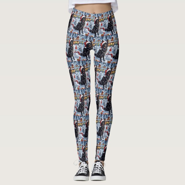 Leggings Chien d'hiver belge Wonderland Noël (Devant)