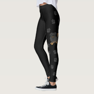 Leggings Chien et pattes mignonnes d'Espagnol Tibétain Noir