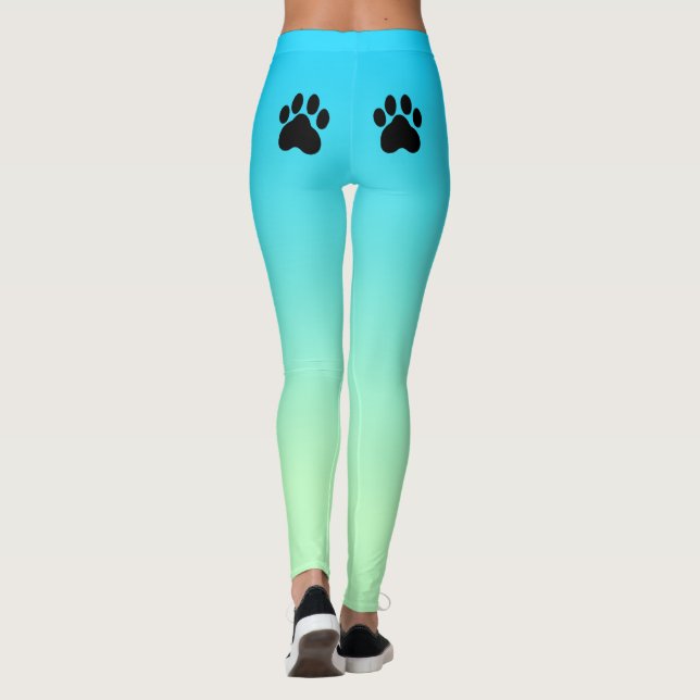 Leggings Chien + Le yoga d'Athleisure d'Aqua de pattes (Dos)