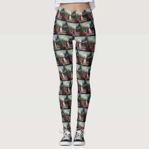 Leggings Chien maltais à Noël de neige