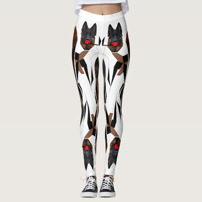 Leggings Chiens à deux têtes (Devant)
