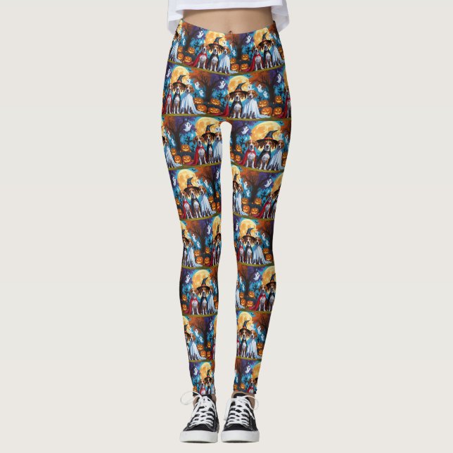 Leggings Chiens de Basenji Citrouille Halloween drôle (Devant)