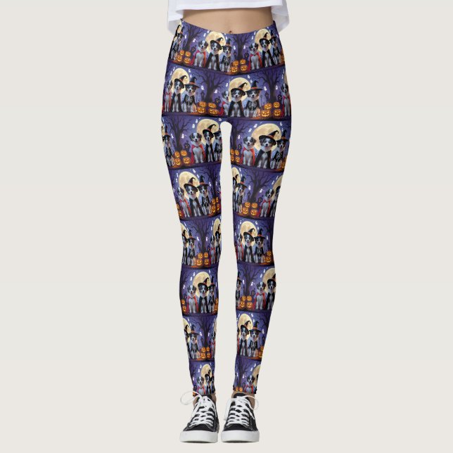 Leggings Chiens de berger anatoliens Citrouille Halloween d (Devant)