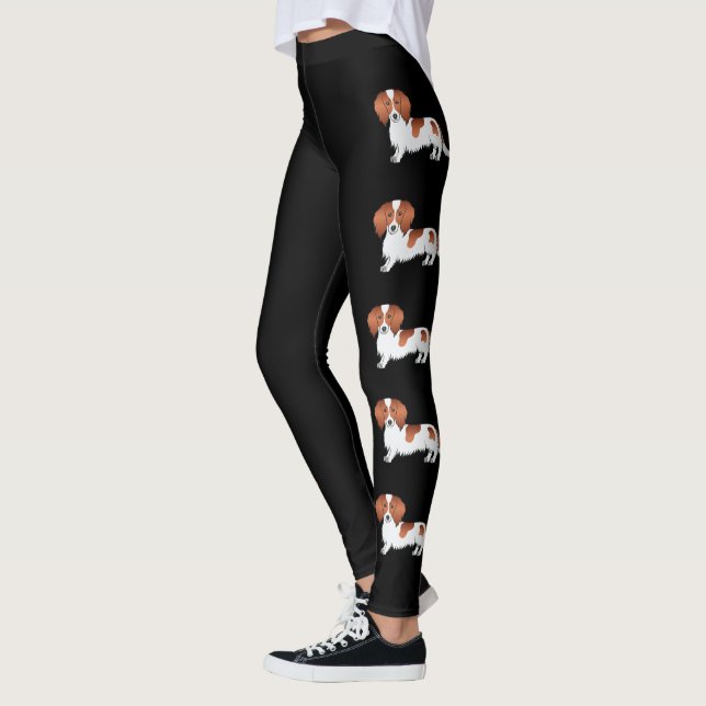 Leggings Chiens De Dachshund De Cartoon Rouge À Cheveux Lon (Gauche)