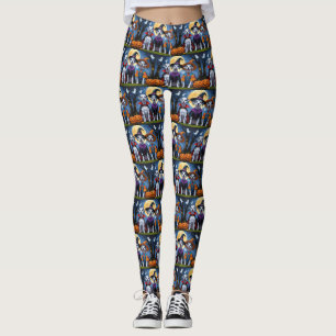 Leggings Chiens de Dalmatie Citrouille Halloween drôle