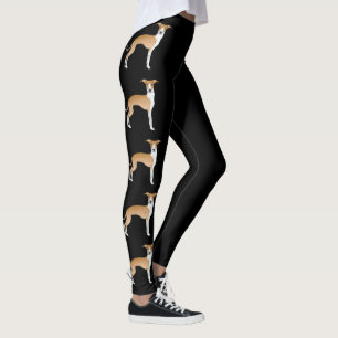 Leggings Chiens de dessin animé Greyhound italiens Fauve et