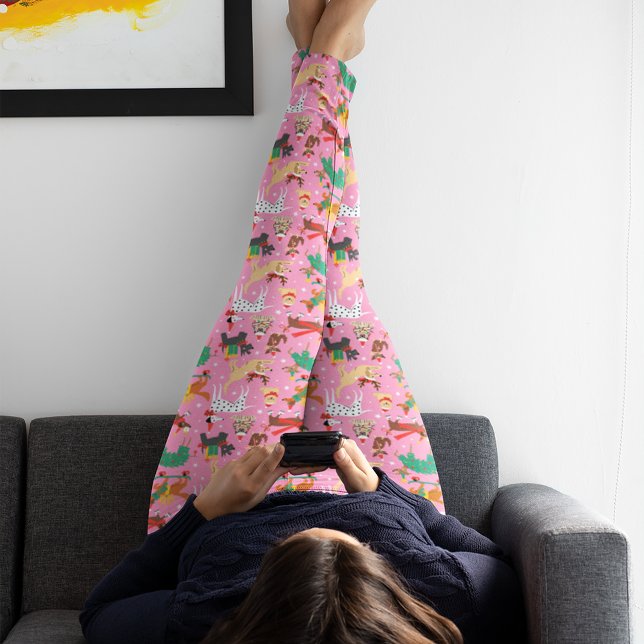 Leggings Chiens de Noël en Motif de vêtements de vacances (Person wearing leggings)