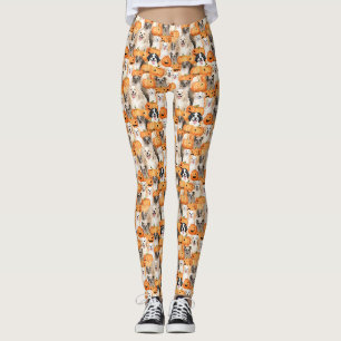 Leggings Chiens d'Halloween - Races de chiens mignons avec 