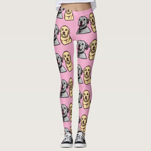 Leggings Chiens Mignons Mèmes (Devant)