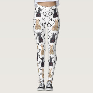 Leggings Chiens noirs et blonds comme les blés de Scottie