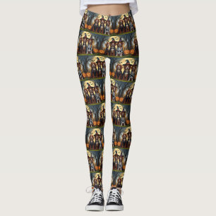 Leggings Chiens rouges irlandais Citrouille Halloween Funny