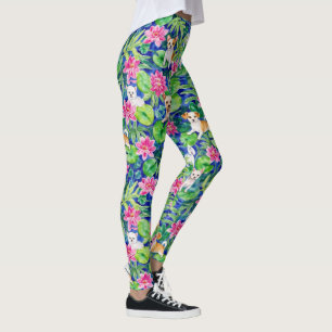 Leggings Chiens tropicaux colorés