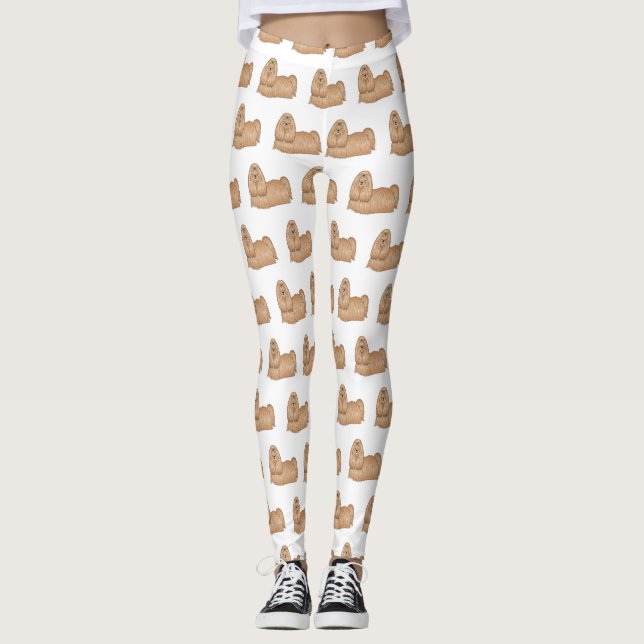 Leggings Chih tzu long cheveux dessin de chien (Devant)