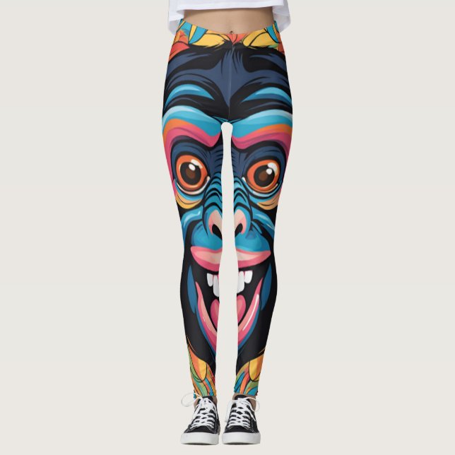 Leggings Chimpanzé fou mignon (Devant)