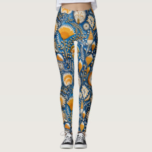 Leggings Chinoiserie Oiseaux Exotiques Motif Botanique (2)