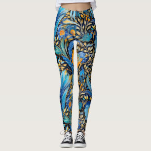 Leggings Chinoiserie Oiseaux Exotiques Motif Botanique (3)