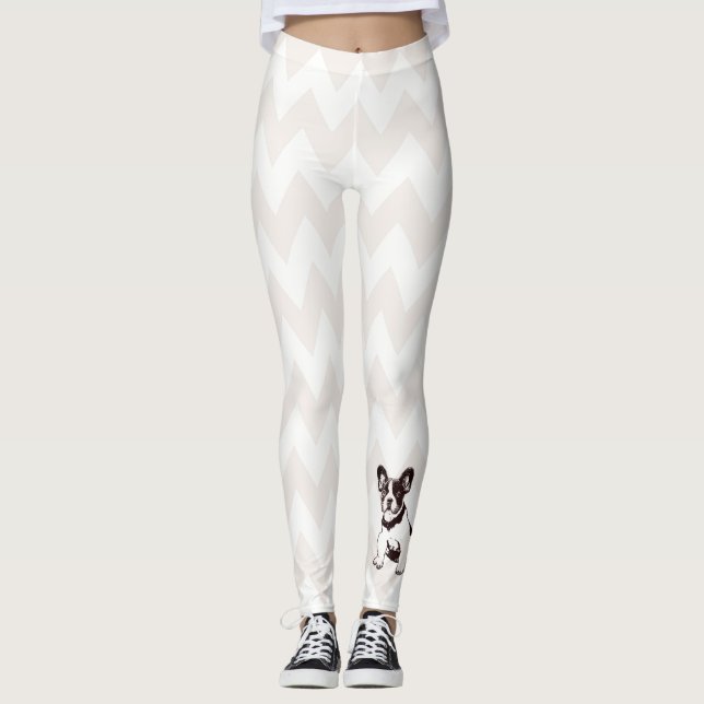 Leggings Chiot mignon de bouledogue français (Devant)