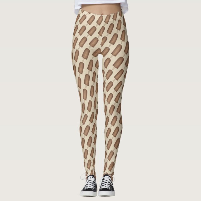 Leggings Chocolat Fudge crème glacée Fudgesicle Popsicle Po (Devant)