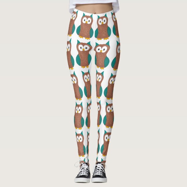 Leggings Chouette de dessin d'oiseaux chauds Chouette Poste (Devant)