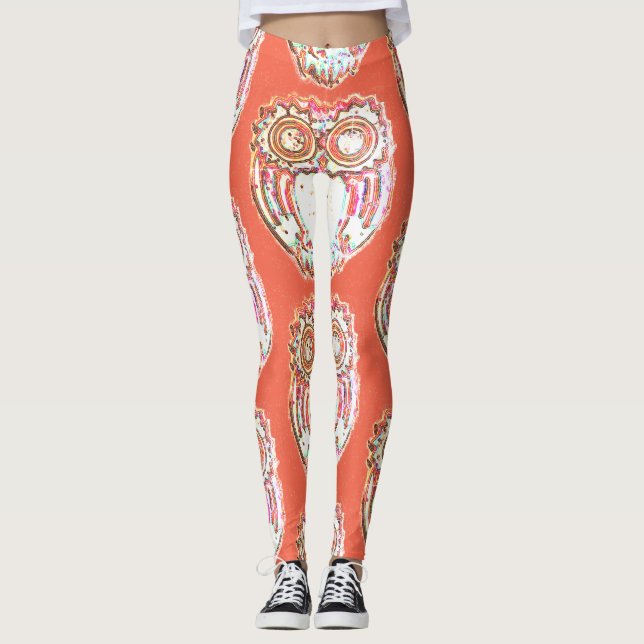 Leggings Chouette éblouie (Devant)
