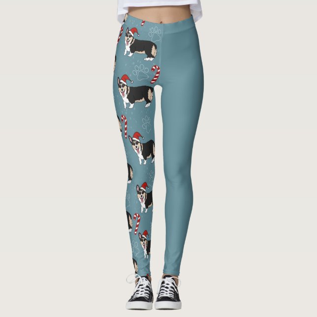 Leggings Christmas Corgi Pup (Devant)