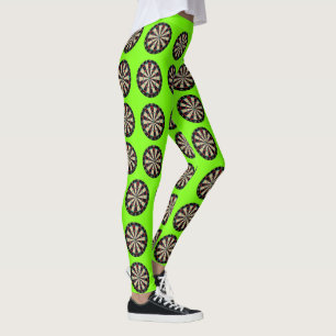 Leggings Cible de fléchettes motif vert citron,