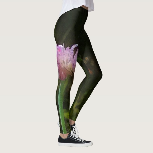 Leggings Ciboulette à fleurs et palmier (Droite)