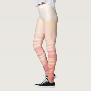 Leggings Ciel de nuages fluffés rose orange