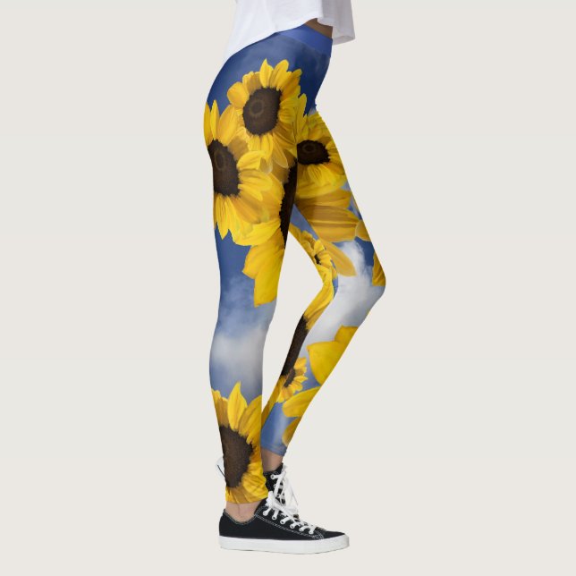 Leggings Ciel de tournesol jaune et bleu clair (Droite)