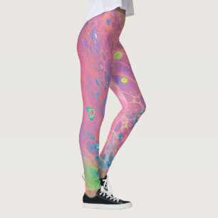Leggings Ciel sur Vénus Coral Rose Galaxy Acrylique Pour