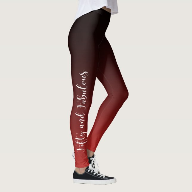 Leggings Cinquante et fabuleux Blanc sur Rouge & Noir Anniv (Droite)