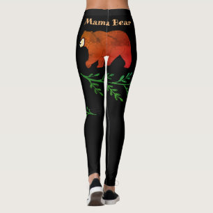 Leggings Citation de l'ours de maman mignonne Safari Orange