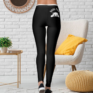 Leggings Citation personnalisée pour maman de chat noir et